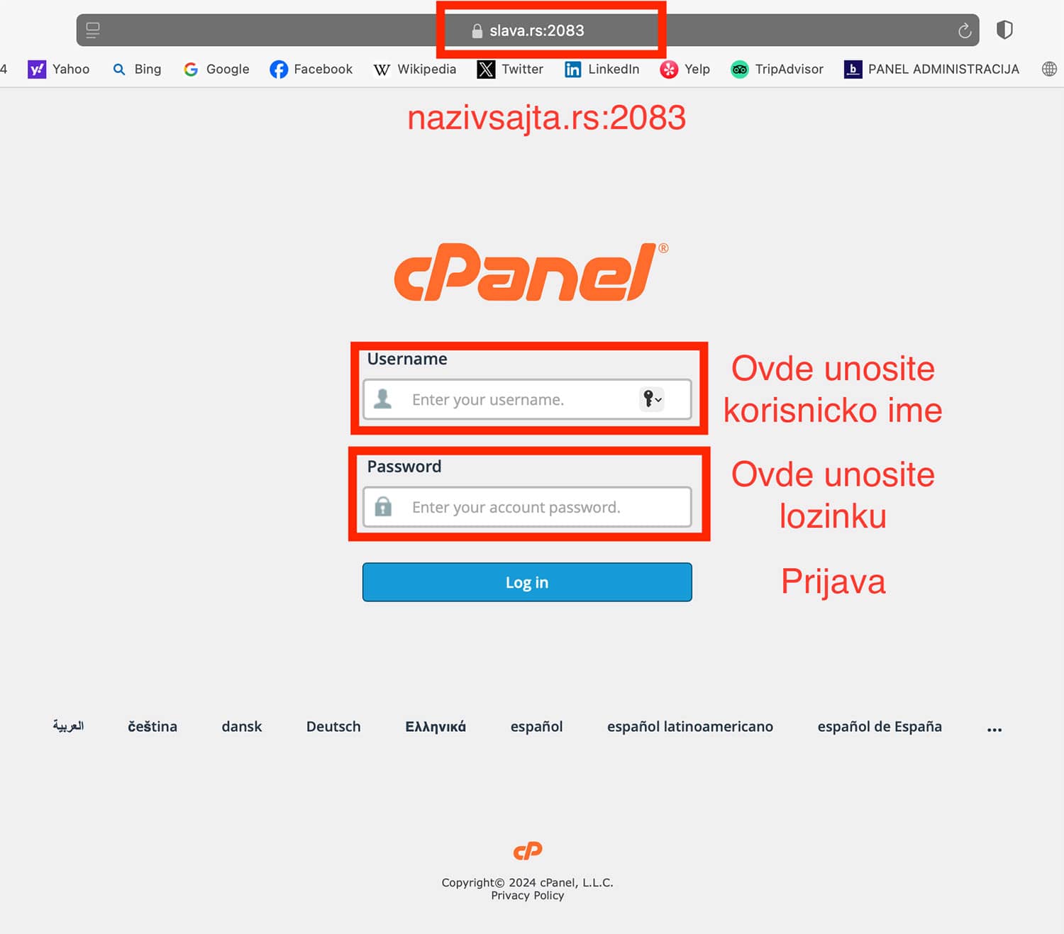 Kako pristupiti svom hostingu preko cPanela